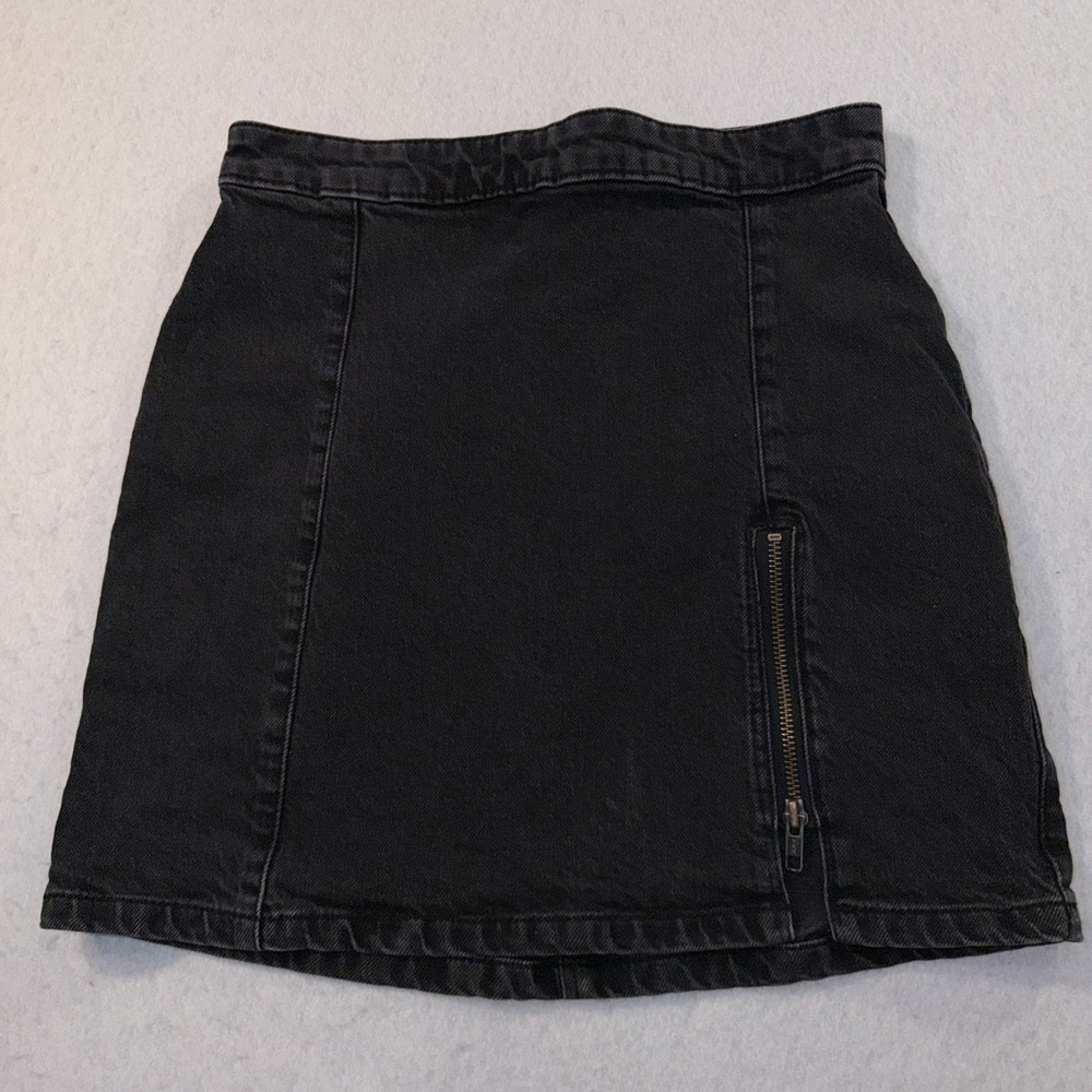 We The free Modern Femme Denim Mini‎ Skirt Black Size 6 Coquette Witchy Grunge